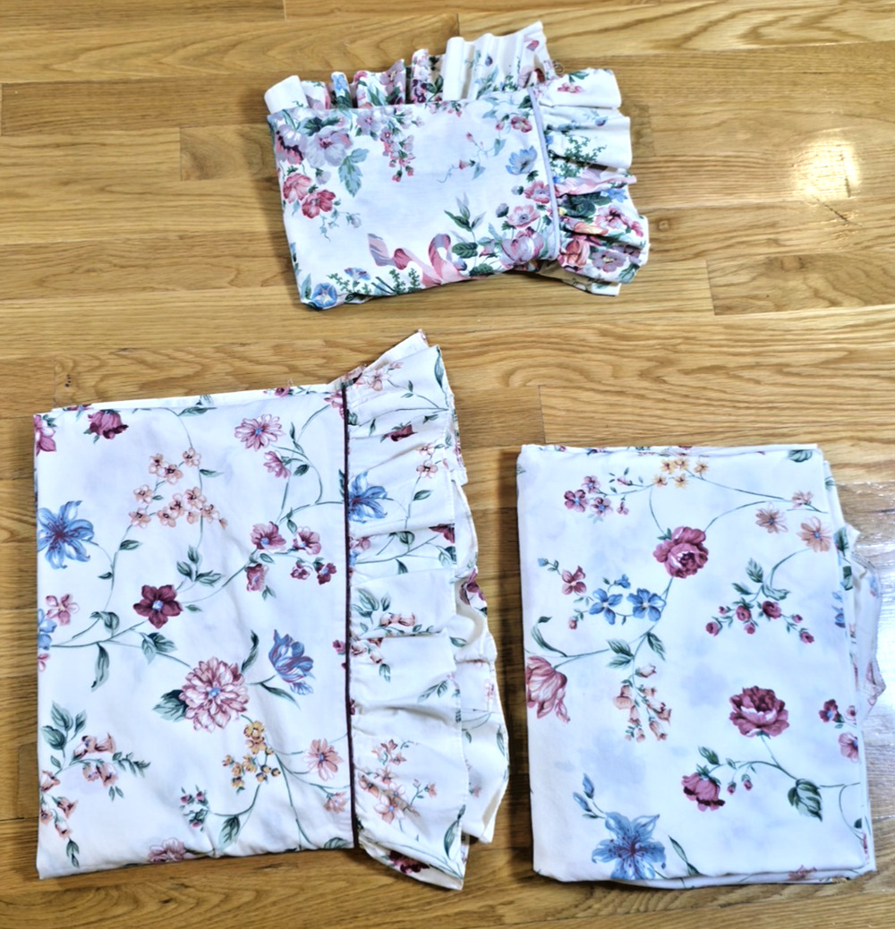 Croscill VTG Twin Ruffled Floral Sheet Set Sham Cottagecore Granny Chic